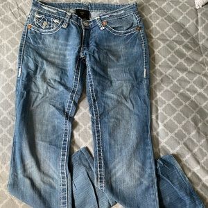 🌿 True Religion White Lined Jeans